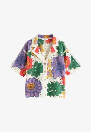 Next, TALL FIT - SHORT SLEEVE OPEN COLLARED - Skjortebluser - multi bright floral