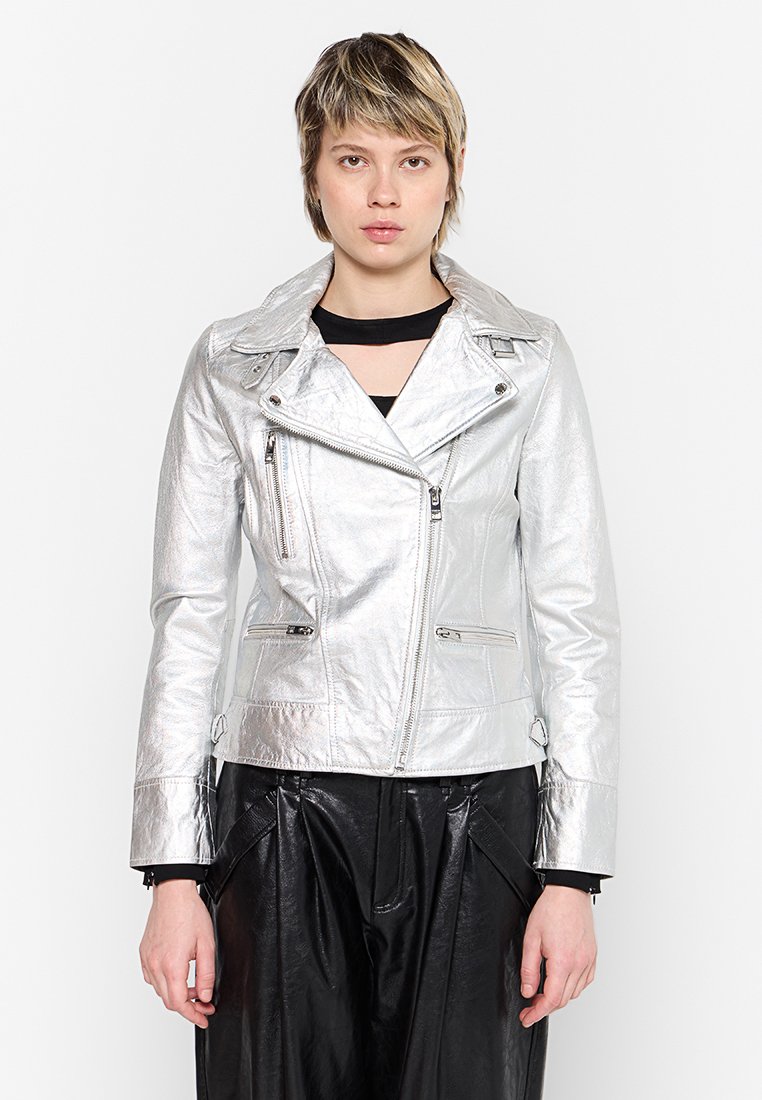 Oakwood Leren jas zilverkleurig Oakwood Leren jas zilverkleurig