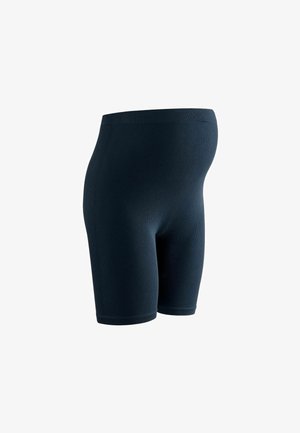 Ciemnoniebieskie szorty ribbed z wysokim stanem i dopasowanym krojem, z gładkimi brzegami i miękką fakturą, zaprojektowane z myślą o komforcie i wsparciu.