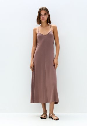 FLOWING STRAPPY - MIDI - Jerseykleid - pink