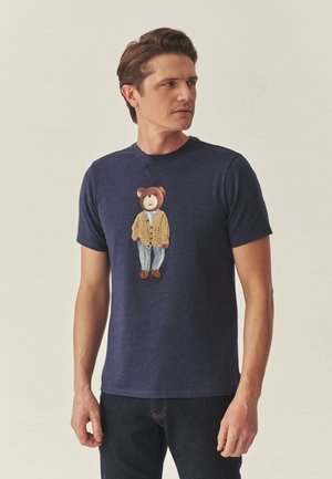 FRANKO - T-shirt med print - navy blue melange