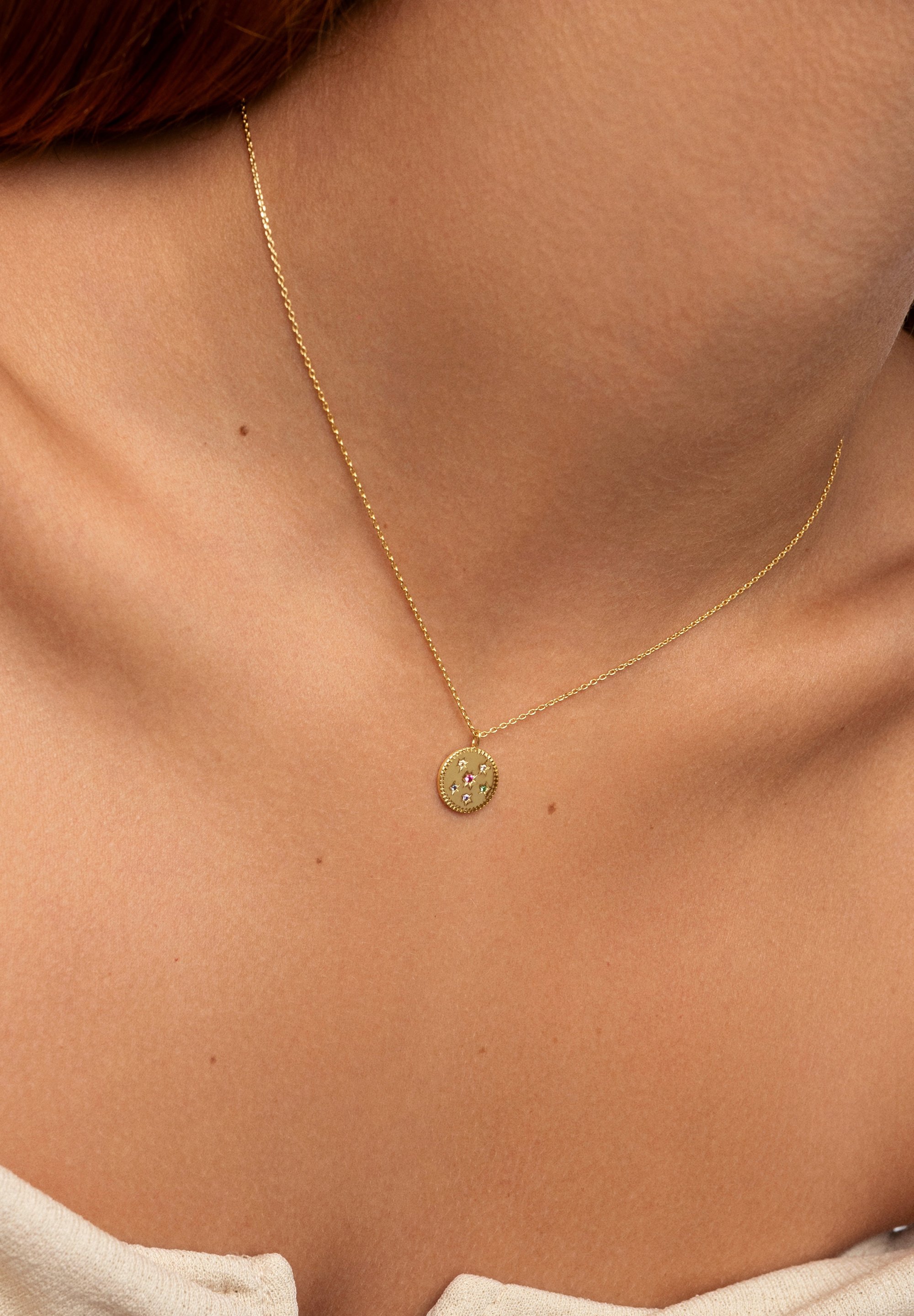 Collana Medaglione SINGULARU Spark Color – Ottone Placcato Oro 18kt Con Zirconie Colorate – Lunghezza 45 Cm - 2