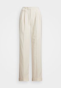 PLEATED WOOL TWILL STRAIGHT PANT - Broek - mascarpone cream