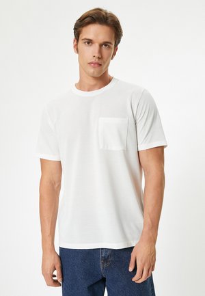 POCKET DETAIL TEXTURED  - T-shirt basic - beige