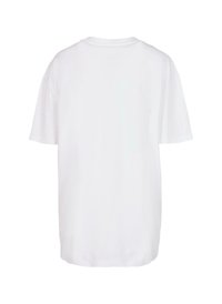 Hvid bomulds t-shirt med rund hals, korte ærmer og en afslappet pasform. Ingen synlige logoer eller mønstre på ryggen.