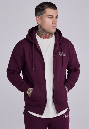 SIKSILK SCRIPT FULL ZIP - Sweater met rits - burgundy