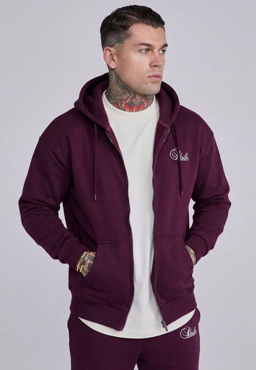 SIKSILK SCRIPT FULL ZIP - Bluză de molton cu fermoar - burgundy