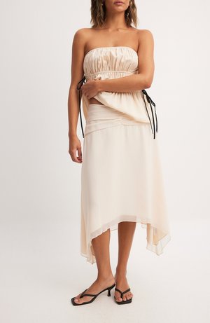GATHERED - A-line skirt - cream
