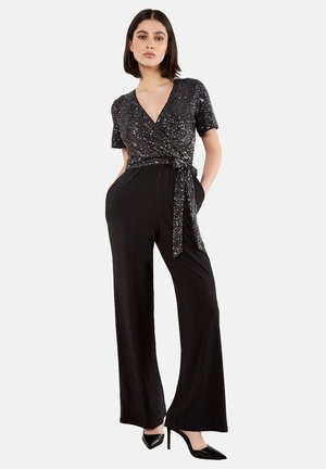 CHEVRON SEQUIN WIDE - Tuta jumpsuit - dark grey - charcoal
