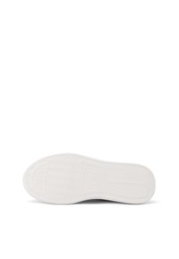 Suola di scarpa in gomma bianca con un motivo a spina di pesce testurizzato, superficie liscia e bordi arrotondati per un grip e un comfort migliorati.