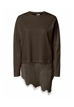 Pieces, LONG SLEEVED TOP PCMAVE LACE - Pikkade varrukatega topp - hot fudge
