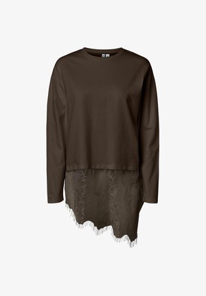 Pieces, LONG SLEEVED TOP PCMAVE LACE - Camiseta de manga larga - hot fudge
