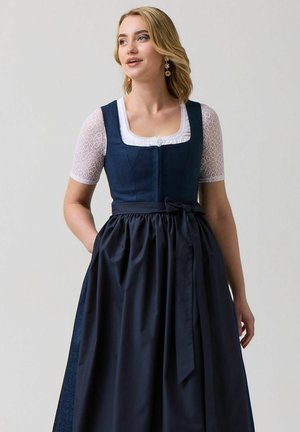 Waldorff, DIRNDLBLUSE LOLA MIT SPITZENARM, JERSEYRÜCKEN - Bluse - weiß