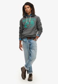 Superdry & Co GRAPHIC - Jersey con capucha - granite grey marl