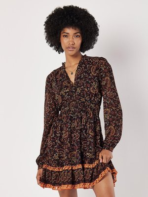 PAISLEY RUFFLE MINI - Hverdagskjole - black