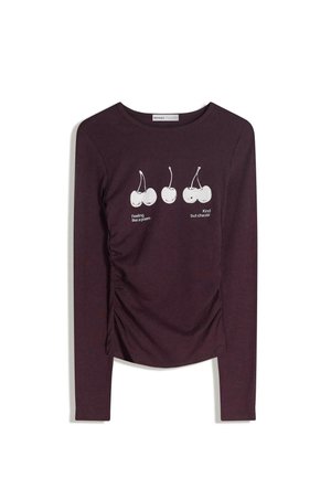 PRINTED - Hosszú ujjú felső - dark red