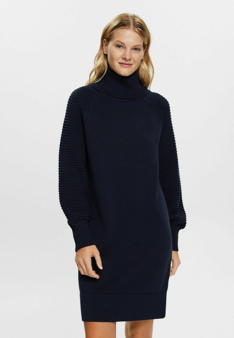 Esprit Gebreide jurk navy/donkerblauw Zalando.nl