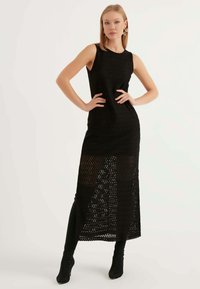 SLIT DETAILED MAXI SLEEVELESS DRESS - Maxikleid - black