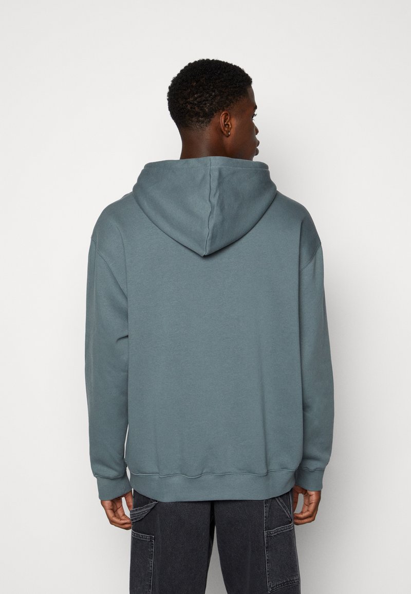 Weekday OVERSIZED EMBROIDERED HOODIE UNISEX - Hoodie - dusty blue/mottled  blue - Zalando.co.uk