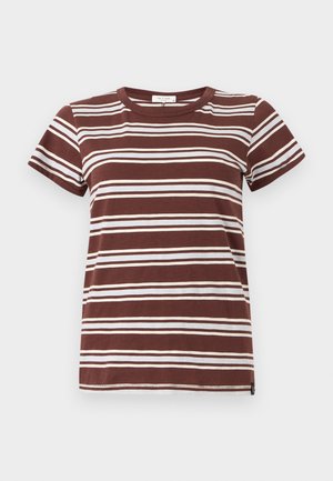 STRIPED TEE - T-shirt imprimé - dark brown
