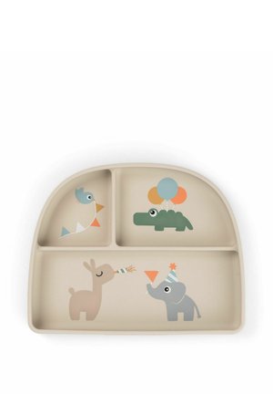 STICK STAY COMPARTMENT PLATE CELEBRATION - Otroški krožnik - sand