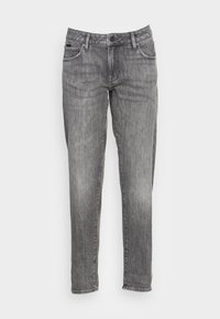 Šedé džíny z denimu s rovný střihem, designem s pěti kapsami a vybledlým vzhledem, s kontrastním prošitím a zapínáním na knoflíky.