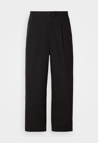 CROPPED PLEAT - Pantalones - black
