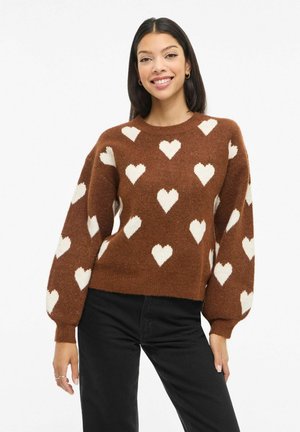 VILUNA RUNDHALS - Maglione - chocolate brown