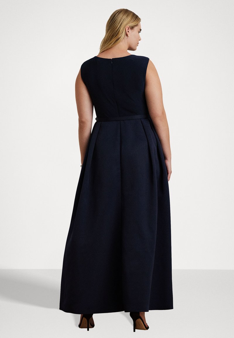 Lauren Ralph Lauren Woman BELTED FAILLE &AMP; JERSEY GOWN - Jersey dress -  lauren navy/dark blue - Zalando.ie