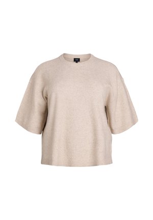 LOCKER SITZENDE - Basic T-shirt - simply taupe mel