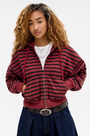 Sweater met rits - red