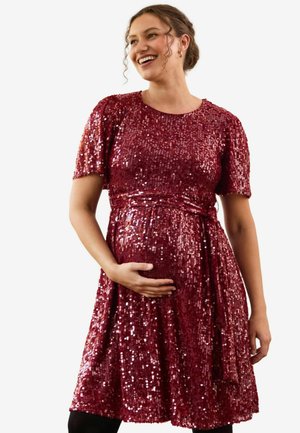 MATERNITY FIT - SEQUIN MINI - Kokteilikleit/peokleit - red