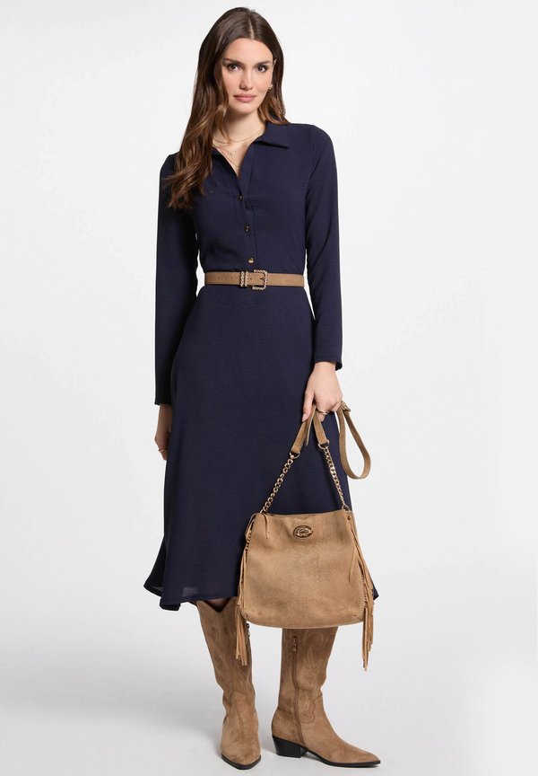 STRAIGHT MIDI - Blusenkleid - bleu marine