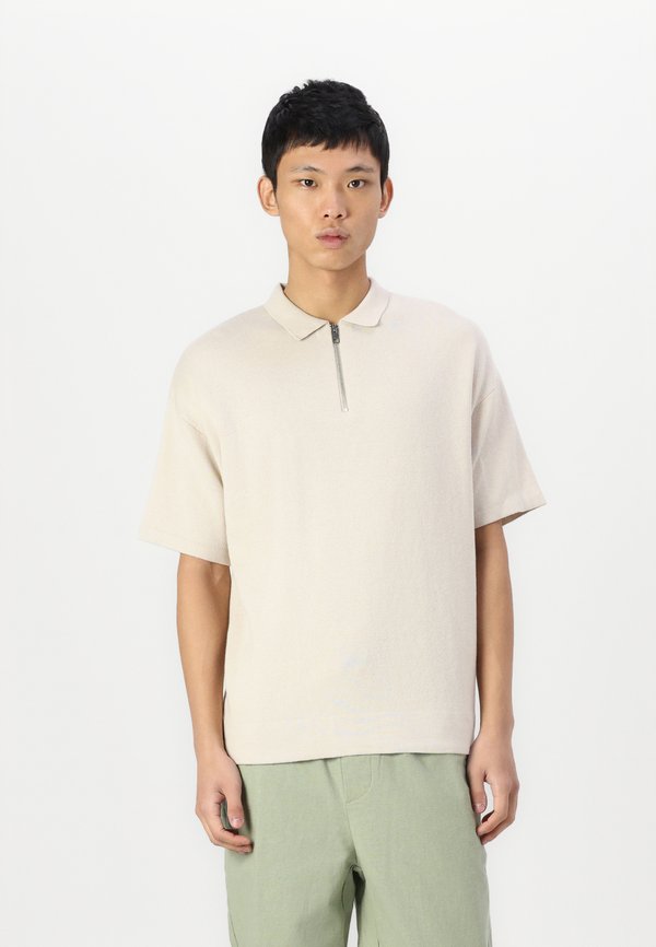 JJTROY ZIP - Polo shirt - moonbeam