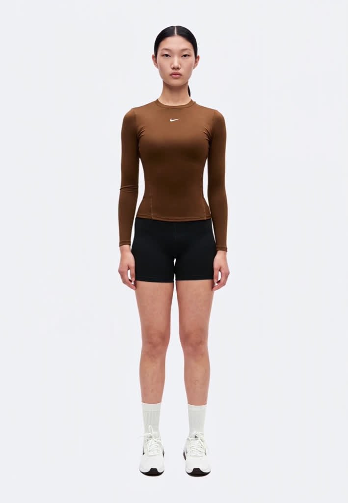 Nike Performance ONE - Long-sleeved top - cacao wow/white/brown - Zalando