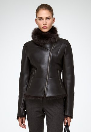 Giacca di pelle - dark brown