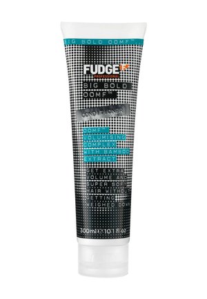 Fudge Professional Big Bold Oomf Conditioner met volumeversterkend complex en bamboe-extract, 300 ml tube met zwart-wit stippenontwerp.