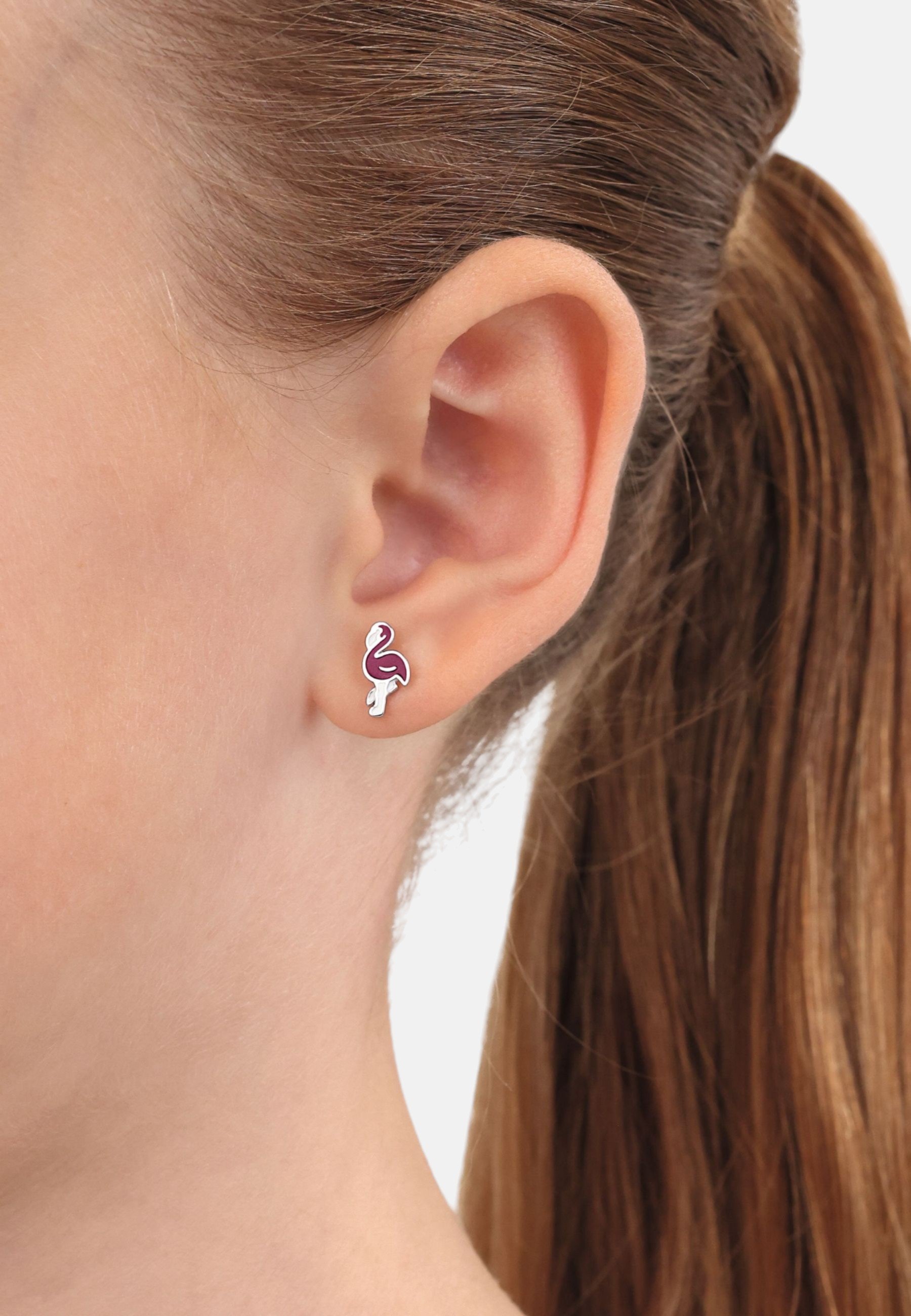Laimons Orecchini Donna Fenicottero – Argento Sterling 925, Design Ossidato Scuro, Confezione Regalo