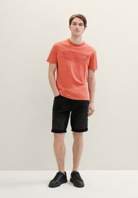 TOM TAILOR MIT TEXT - T-shirt con stampa - flamingo flower