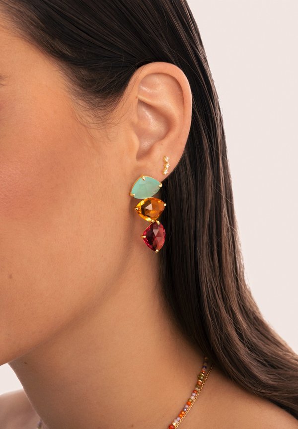 DROP - Ohrringe - multicolor y oro