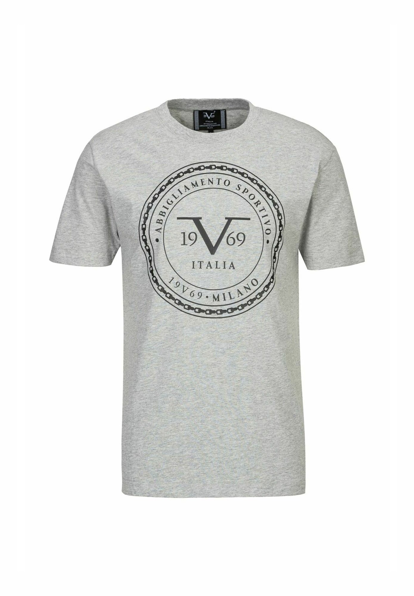 19V69 Italia Print T-shirt - grey melange/grey - Zalando