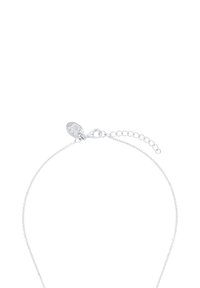 Bracciale in argento con un piccolo ciondolo ovale e una chiusura a moschettone, con lunghezza regolabile grazie ai medaglioni della catena.