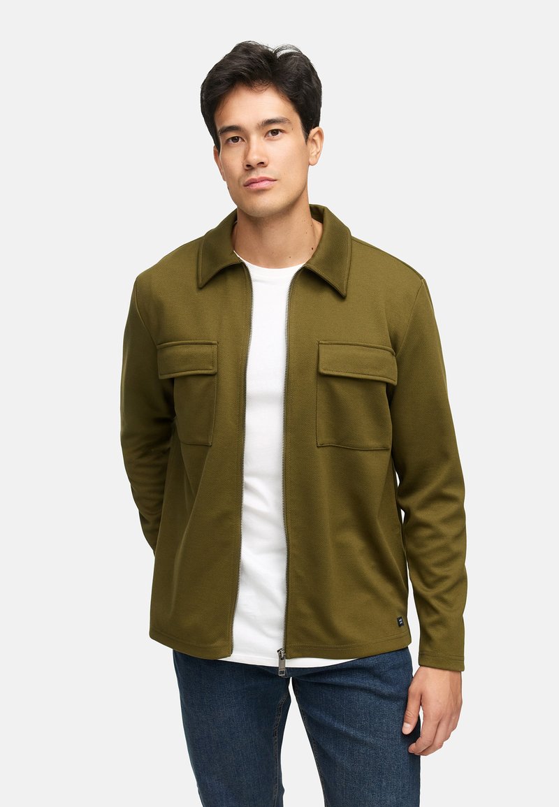 INDICODE JEANS LANGARM INNELLO ZIP Giacca leggera dark olive