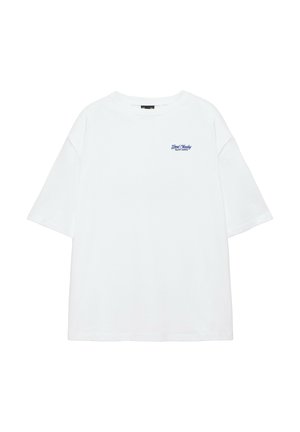 PULL&BEAR, GOOD SUNDAY EMBROIDERED GRAPHIC - T-SHIRT - T-shirt imprimé - white