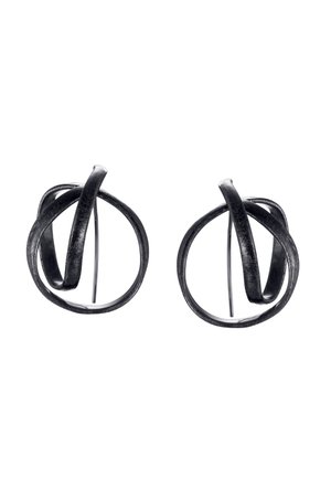 STECKER ABSTRAKTE FORM STATEMENT DESIGN MATT VERSCHLUNGENE STRUKTUR MARKANT - Earrings - schwarz