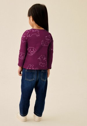 Next, Langærmet T-shirt - burgundy red cat dog