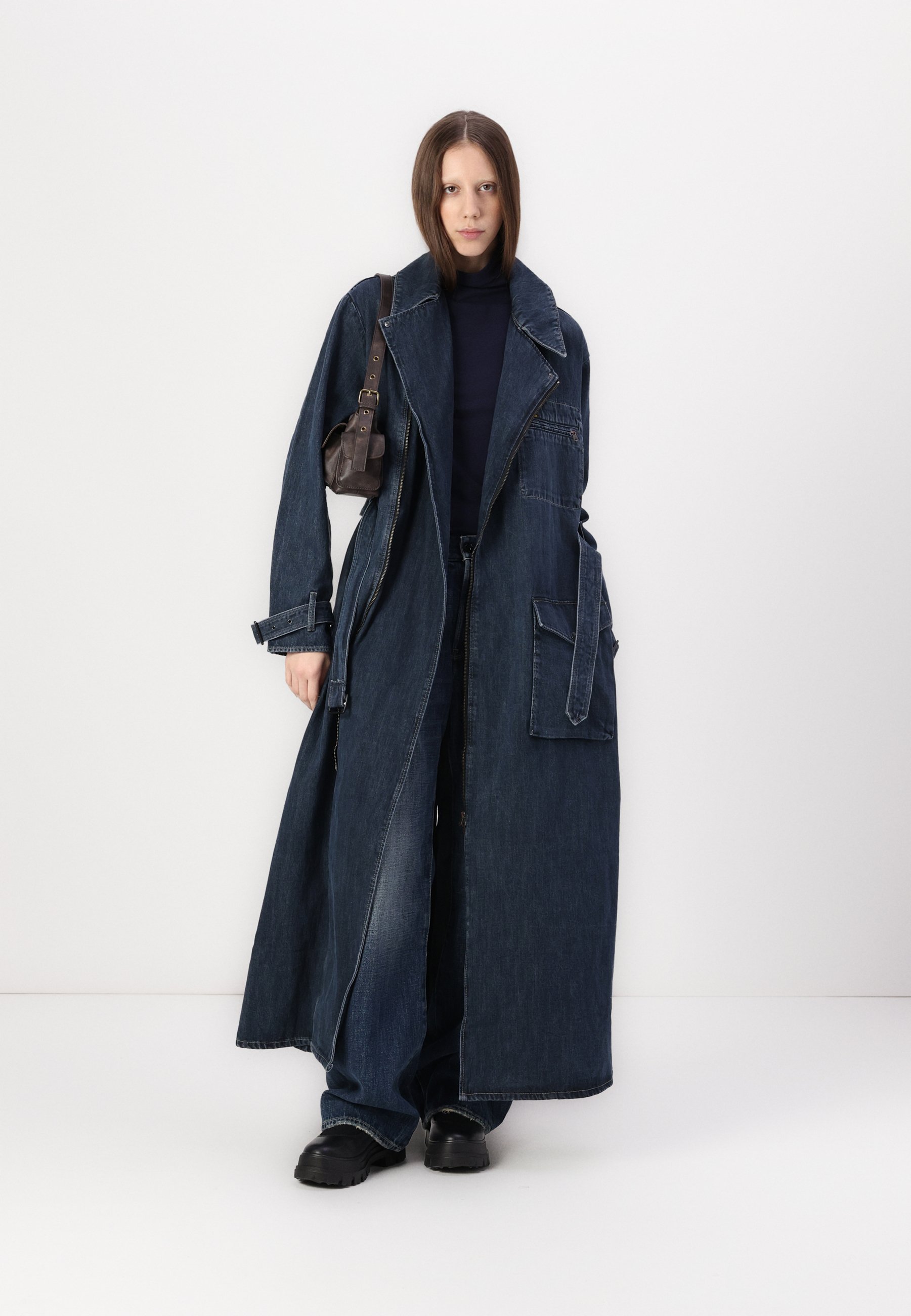 G-STAR LONG BIKER TRENCH - Trenchcoat - worn in indigo gear