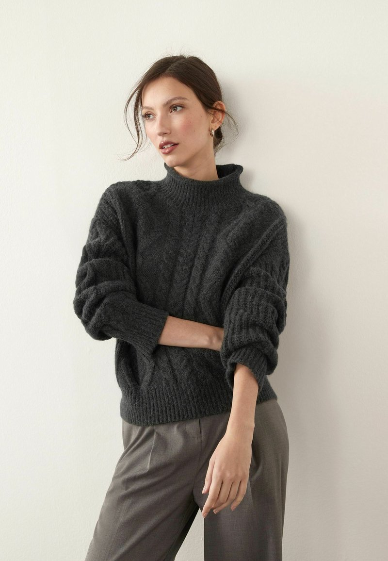 Next CABLE STAND NECK Jersey de punto grey/gris Zalando.es