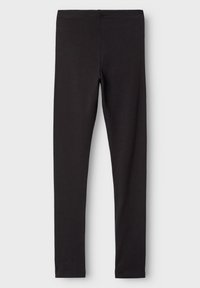 Zwarte leggings van rekbaar katoen, met een gladde textuur en een aansluitend, taps toelopend ontwerp met een elastische tailleband.