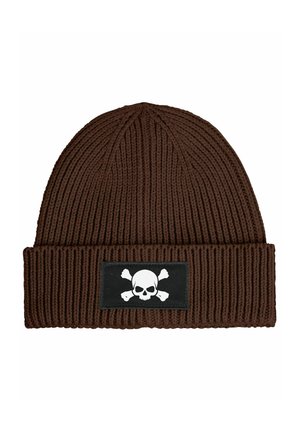 MIT PATCH SKULL TOTENKOPF AUFDRUCK - Beanie - braun